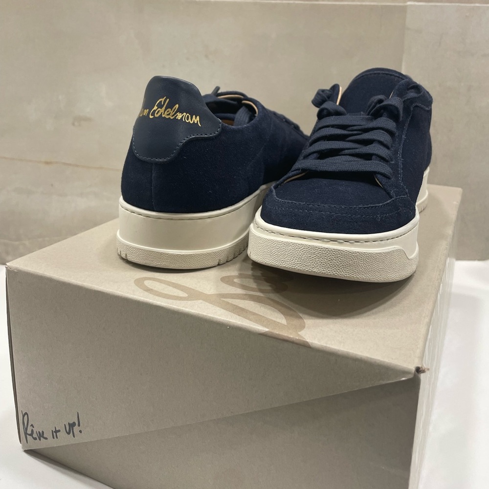 Sam Edelman women size 7 navy sneakers. Never worn. New in box.